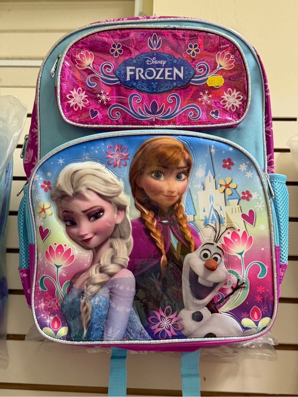 Disney Frozen Kids Backpack - Pink, Light Blue & Purple